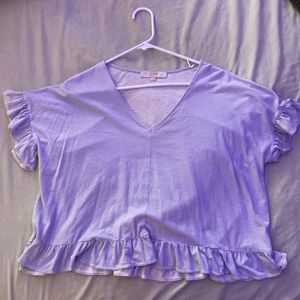 Blue and white stripped Loft blouse